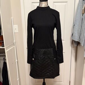 Venus Women’s Black dress with faux leather skirt NWT 8